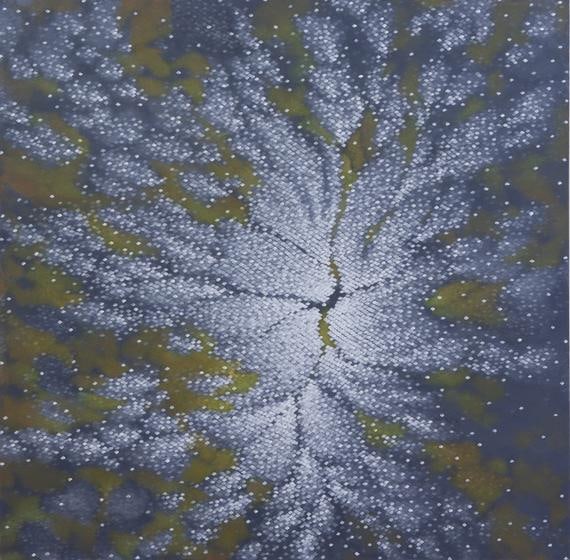, Hosook Kang, Steel, 2011, acrylic on canvas, 60 x 60 inches / 152.4 x 152.4 cm.