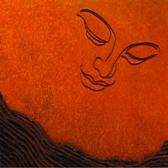 , Lee Waisler, Zen Gardener, 2008, mixed media on canvas, 50 x 50 inches/127 x 127 cm