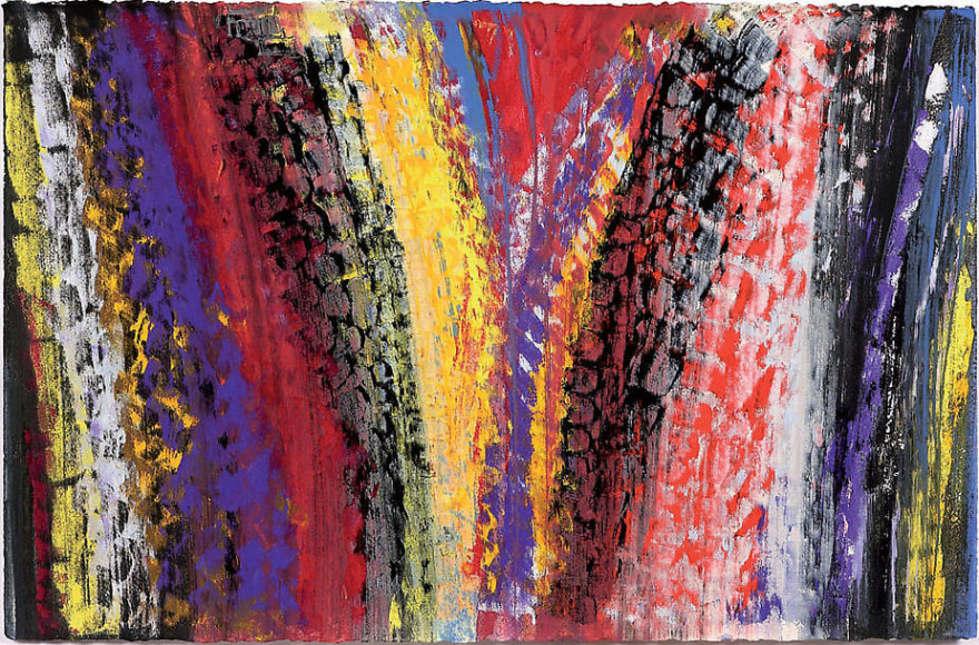  Amarillo Indio, 2007, Mixed media on Arches paper, 26 x 40&quot;
