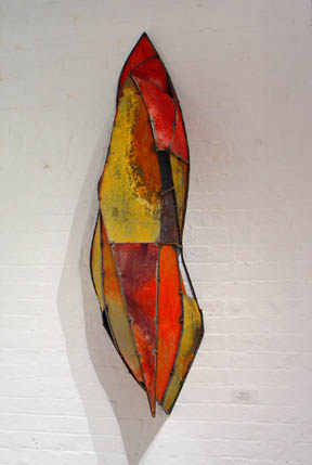 Nathan Slate Joseph,  A Night Rush , 2006, Pure pigment on galvanized steel, 60 x 17.5&quot; x 10.75&quot;