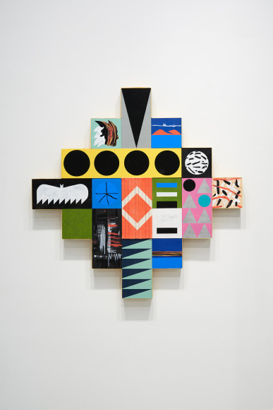 Matthew Kirk, Felt The Need, 2024, mixed media, 106.7 x 106.7 cm (42 x 42 inches)