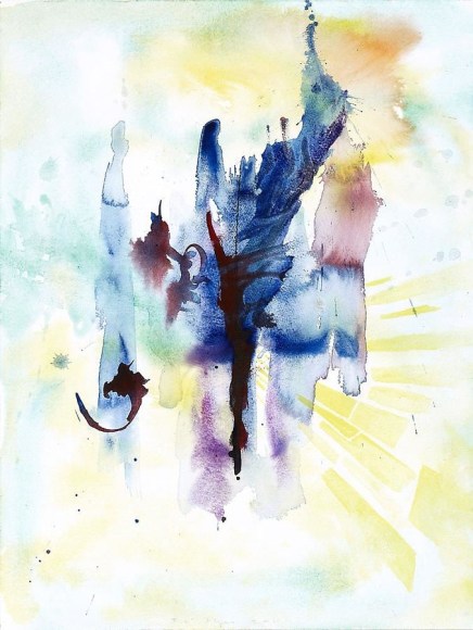 Downtown Train, 2011, watercolor on paper, 24 x 18"