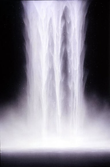 Hiroshi Senju, Day Falls / Night Falls V, 2007, Fluorescent pigment on rice paper mounted on board, 38.75 x 23.75&quot;