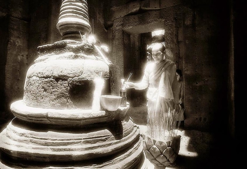"Central Stupa, Preah Khan", Silver Gelatin Print, 20 x 16"