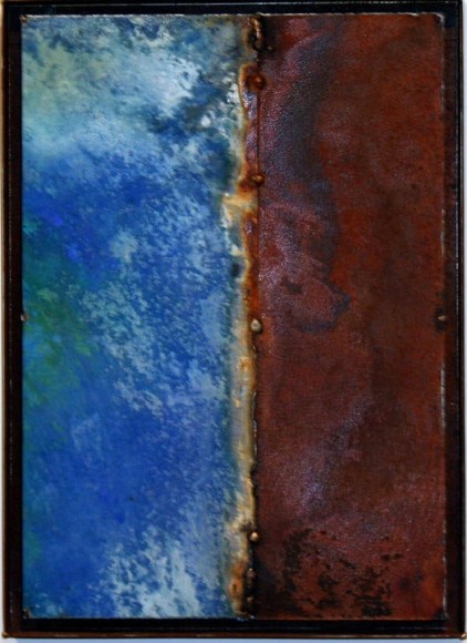 Nathan Slate Joseph,  Samplings , 2006, Pure pigment on galvanized steel, 20 x 14 x 2&quot;