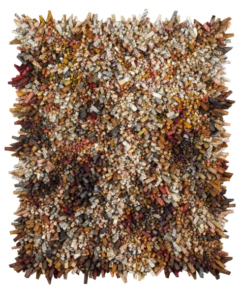 Chun Kwang Young, Aggregation 17 - NV093, 2017, mixed media with Korean mulberry paper, 186 x 153 cm (73.2 x 60.2 inches)
