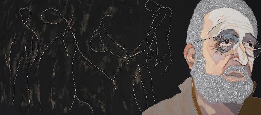 Lee Waisler, Arturo Schwartz, 2008, Acrylic and wood on canvas, 60 x 144"