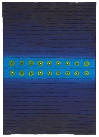 Sohan Qadri, Agamas&nbsp;III, 2009, ink and dye on paper, 55 x 39 inches/139.7 x 99 cm