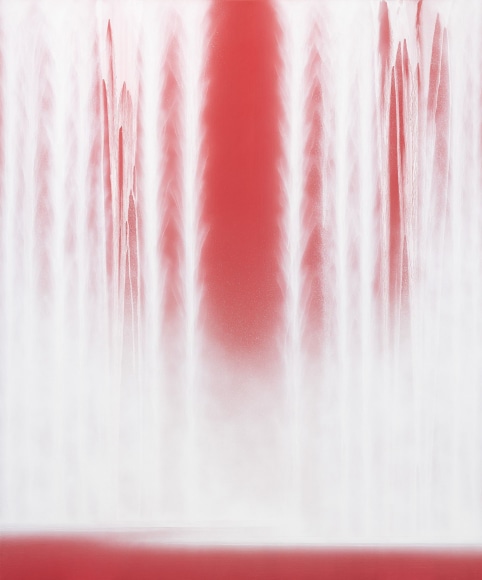 Hiroshi Senju, Waterfall, 2019, natural pigments on Japanese mulberry paper mounted on board