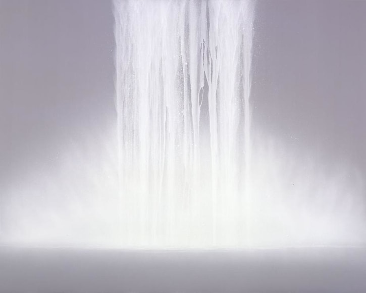 Waterfall 2009 Fluorescent pigment on mulberry paper mounted on board 71.6 x 89.5"