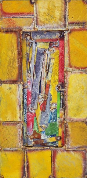 Earteasons 4, 2011, pure pigment on steel, 24 x 12 inches