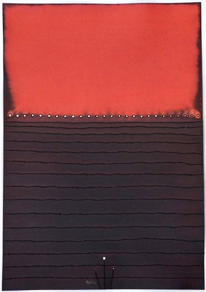 Bija, 2008, Ink and dye on paper, 39 x 27&quot;