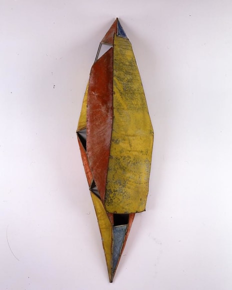Moon River Buddhi,  2006, Pure color pigment on galvanized steel, 92 x 26 x 18.5"