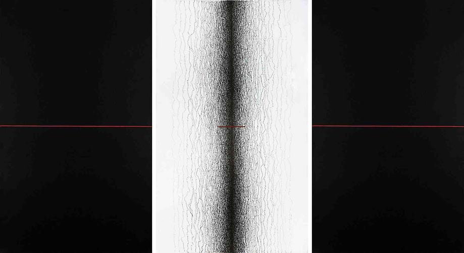 , Golnaz Fathi, Untitled, 2006, acrylic and pen on canvas, 39.4 x 70.9 inches