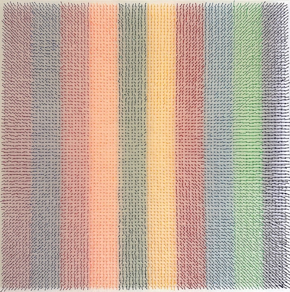 Osi Audi, Goosebumps 2, 2023, yarn on canvas, 116.8 x 116.8 x 6.4 cm (46 x 46 x 2.5 inches)