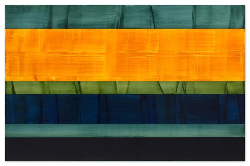 , Composition in Green 14, 2014, oil on linen, 78 x 120 inches/198 x 305 cm