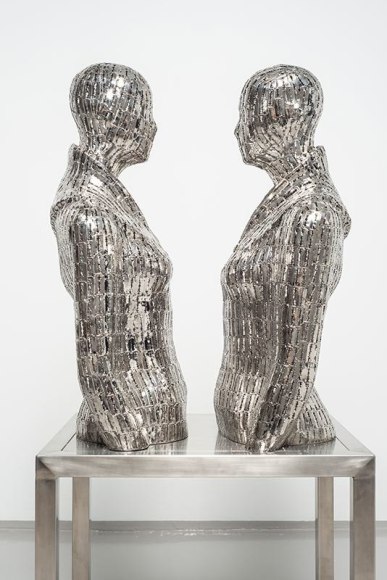 Tayeba Lipi, Mirror, 2017, stainless steel, 122 x 61 x 50 cm (48 x 24 x 19.7 inches)