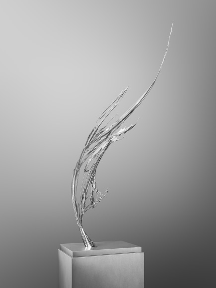 Zheng Lu, Water in Dripping &ndash; Sunburst, 2025, stainless steel, 185 x 125 x 40 cm (72.8 x 49.2 x 15.7 inches)