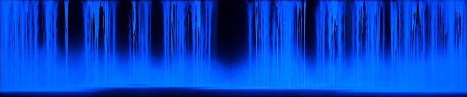 , Hiroshi Senju, Ryujin I under ultraviolet light, 2014, acrylic and fluorescent pigments on Japanese mulberry paper, 94 1/2 x 448 7/8 inches/240.03 x 1140.14 cm.