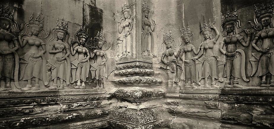 "Aspara Corner, Angkor Wat", Archival Pigment Print, 20 x 40"