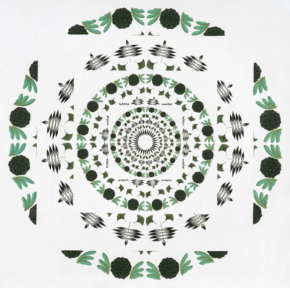 Olivia Fraser, Temple, 2021, pigment & Arabic gum on handmade paper, 73.7 x 73.7 cm (29 x 29 inches)