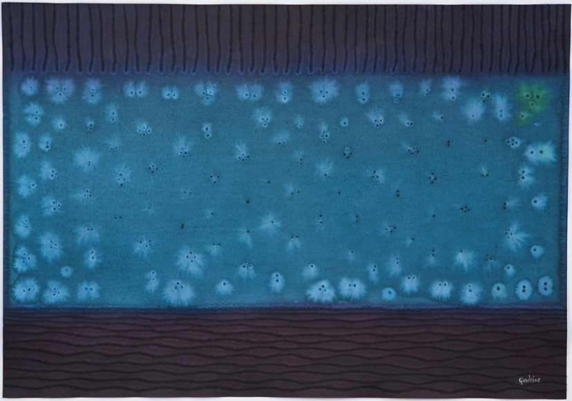 Sohan Qadri, Untitled, 2008, ink and dye on paper, 27 x 39 inches