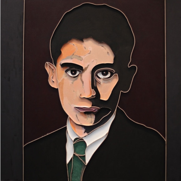 Lee Waisler, Kafka (Green Tie), 2012, mixed media on canvas, 91.4 x 91.4 cm (36 x 36 inches)