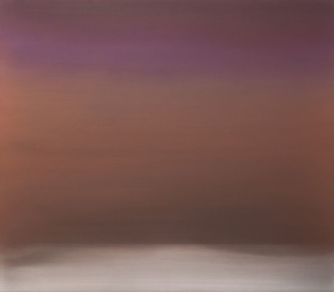 Miya Ando, Bizen Murasaki 12.19.42.48.1, 2019, pigment and urethane on aluminum, 106.7 x 121.9 cm (42 x 48 inches)