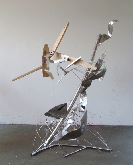 Fré Ilgen, Shake It and Break It, 2010, stainless steel, wood, industrial paint, 221 x 172.7 x 117.4 cm (87 x 68 x 46.25 inches)