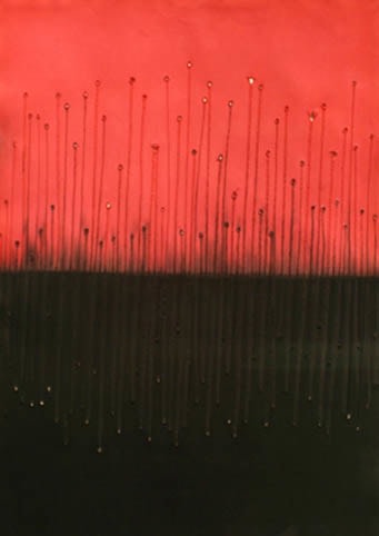 Sohan Qadri, Samita II, 1999, Ink & dye on paper, 31 x 22"
