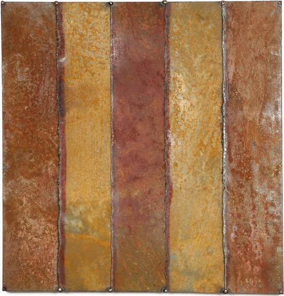 Nathan Slate Joseph, Cuts of Silk, 2005, Pure pigment on galvanized steel, 24 x 24"