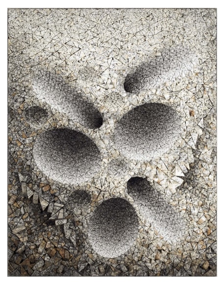 Chun Kwang Young, Aggregation 16 - JA303, 2017, mixed media with Korean mulberry paper, 118 x 92 cm (46.5 x 36.2 inches)