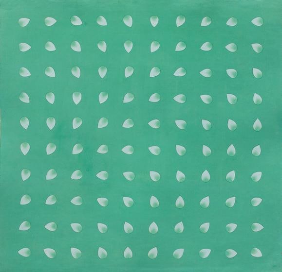 , Chakra-II, 2013, stone pigment and Arabic gum on handmade Sanganer paper, 25 x 25 inches/63.5 x 63.5 cm