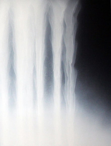 Hiroshi Senju, Waterfall (b), 2007, Pure pigment on rice paper mounted on board, 26 x 20&quot;