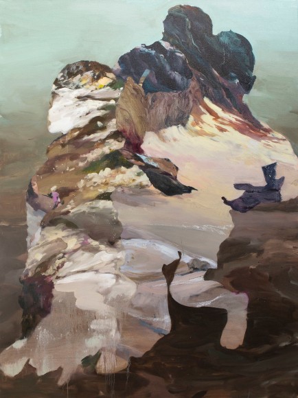 Peihang Beno&icirc;t, Let&rsquo;s Go for a Great Hike in the Snow, 2024, oil, oil stick, and acrylic on linen, 160 x 120 cm (63 x 47.2 inches)