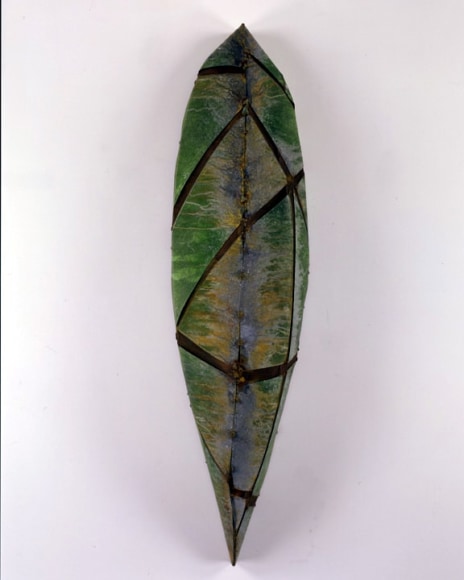 Nathan Slate Joseph,  Ashram Spring (with Jeremiah &amp;amp; Max), 2006, Pure color pigment on galvanized steel, 53 x 14 x 15&quot;