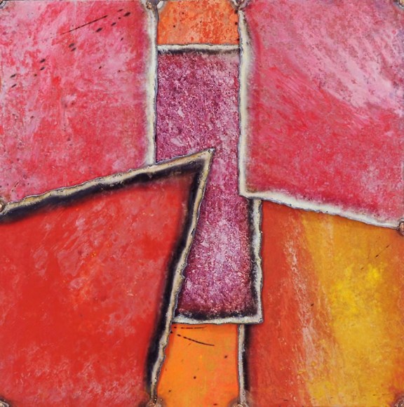 Cuts of India 37, 2011, pure pigment on steel, 20 x 20 inches