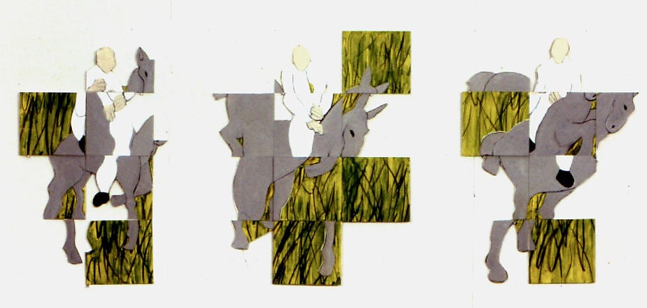 Hurdles, 2000 Acrylic on foam core 40 x 72&quot;