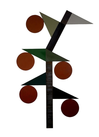 Merrill Wagner,  Japanese Lantern , 2006, Rust preventative paint on steel, 106 x 71"