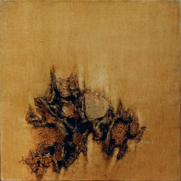 Oil (Denmark), 1968, Oil on canvas, 14 x 14"