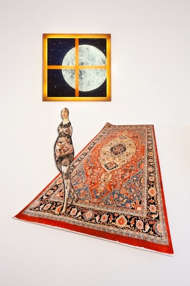 Susan Weil, Body Shelley, 2014, digital image on backlit plexi and canvas on sintra board, 77 x 55.5 x 2 inches/195.6 x 141 x 5.1 cm