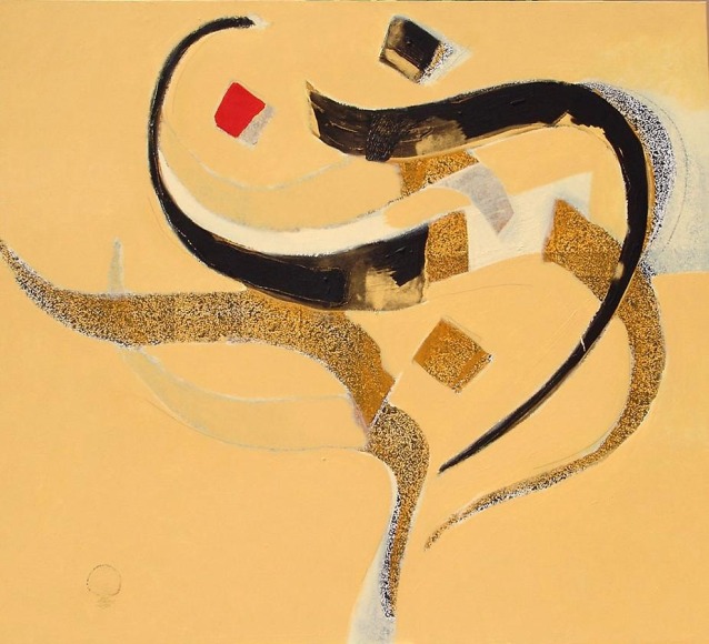 Ali Hassan, Noon 4, 2009, Mixed media on canvas, 70 x 78.5&rdquo;