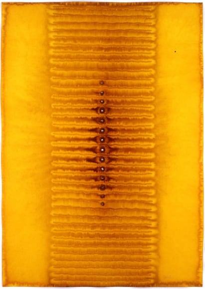 Sohan Qadri, Yugas II, 2007, Ink and dye on paper, 39 x 27&quot;