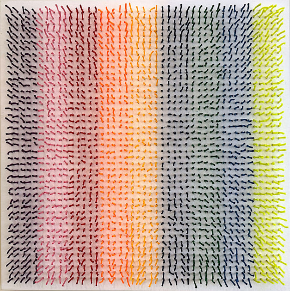 Goosebumps 3, 2023, yarn on canvas, 24 x 24 x 2.5 inches/61 x 61 x 6.4 cm