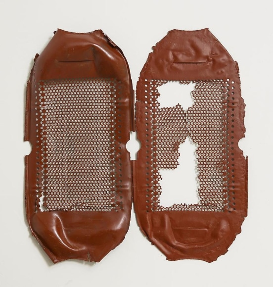Untitled, 2012, rust preventive paint on steel, 18.5 x 17.5 inches