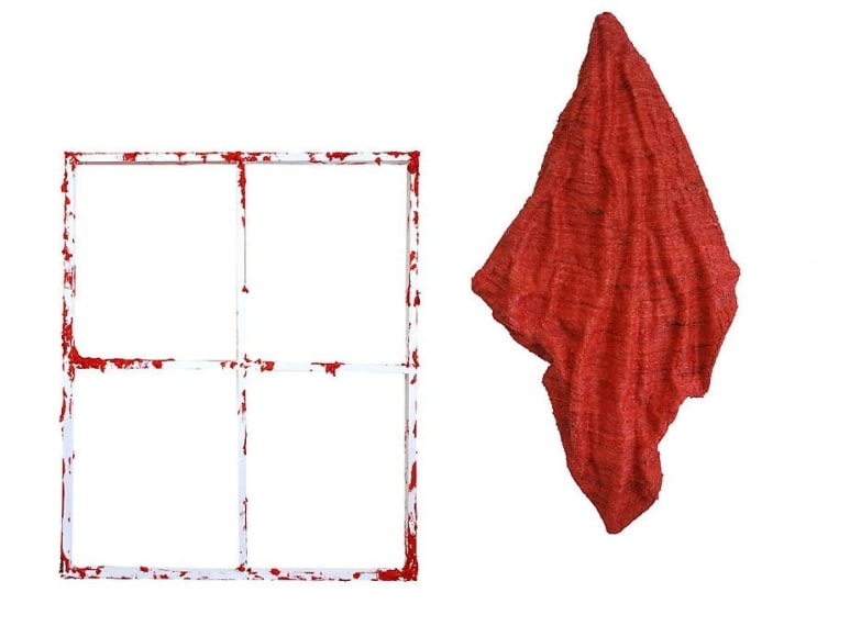 Beneath III, 2011, mixed media on canvas, stetcher size: 47.2 x 39.4 x 2 inches, canvas size: 65 x 37.4 x 6 inches