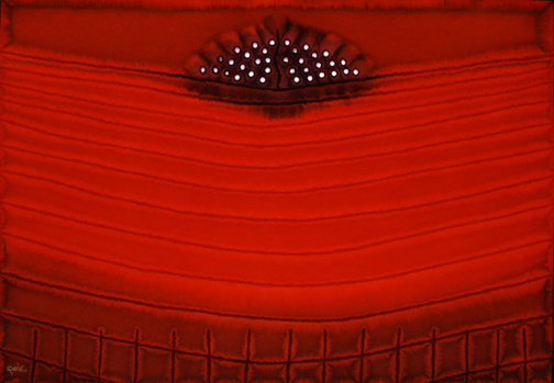 Sohan Qadri,&nbsp;Apoorra III, 2006, ink and dye on paper,&nbsp;45 x 33 inches/114.3 x 83.8 cm