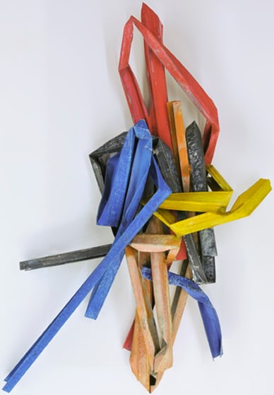 Nathan Slate Joseph, XOXO II, 2014, pure pigment on steel, 132.1 x 81.3 x 30.5&nbsp;cm (52 x 32 x 12 inches)