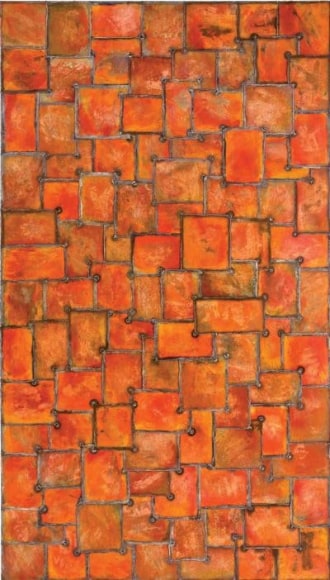 Nathan Slate Joseph, Sari Blossom II, 2008, Pure pigment on steel, 84 x 48 inches