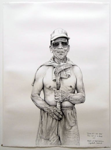 Alfredo and Isabel Aquilizan, Belok Kiri Jalan Terus (Turn left and go ahead), 2015, charcoal on paper, 124 x 89 cm (48.8 x 35 inches)